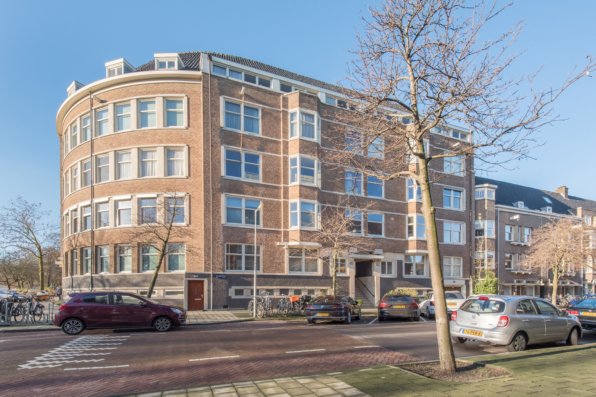 Gevel van een pand aan de Rubensstraat in Amsterdam